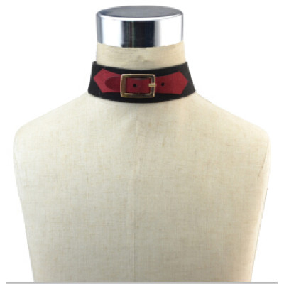N-6750 Gothic Jewelry Women Black Red Velvet Choker Necklace Adjustable Boho Short Necklaces