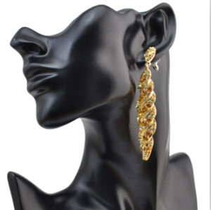 5 color European Fashion Vintage Noble Rhinestone Drop Dangle Earring For Women Ladies Luxury Jewelry