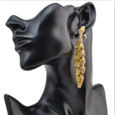 E-4067  5 Colors European Fashion Vintage Luxury Rhinestone Dangle Drop Earrings For Women Jewelry