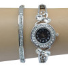 B-0845 European Watches Bangle Crystal Rhinestone Bracelet Quartz Watch Casual Wristwatch for Women & Man Jewelry
