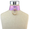 N-6760 New Arriva Gothic Leather Gold Plated Round Pendant Choker Necklace For Women