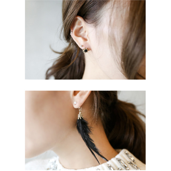E-4068 New Arrival Irregular Fashion Women Bohemian Feather Tassel Long Drop Dangle Earring Party Earring Jewelry