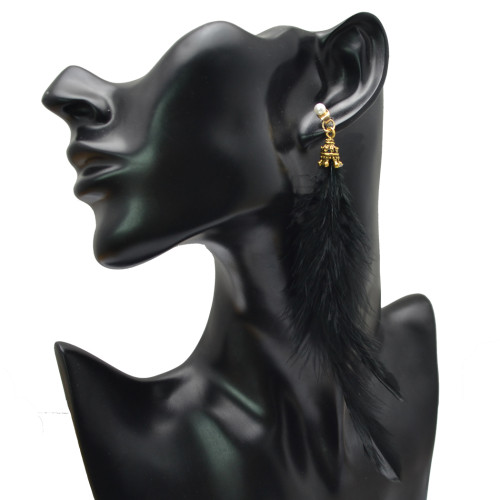 E-4068 New Arrival Irregular Fashion Women Bohemian Feather Tassel Long Drop Dangle Earring Party Earring Jewelry