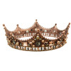 F-0402 Vintage Luxurious Handmade Shiny Hair Clip Crystal Pearl King Queen Crown Accessories