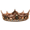 F-0402 Vintage Luxurious Handmade Shiny Hair Clip Crystal Pearl King Queen Crown Accessories