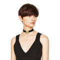 N-6757 Gothic Bohemian Black Leather Choker Necklace Adjustable Gold Silver Alloy Necklaces For Women