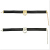 N-6757 Gothic Bohemian Black Leather Choker Necklace Adjustable Gold Silver Alloy Necklaces For Women