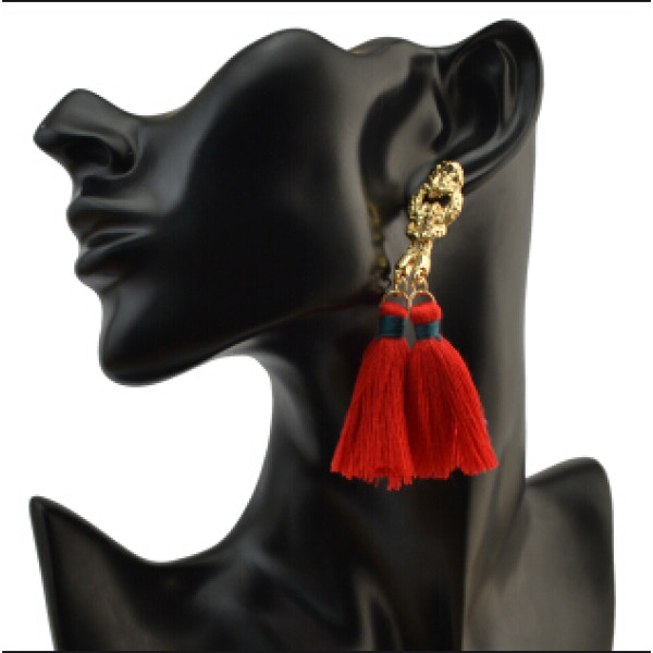 E-4074 6 Colors Bohemian Vintage Gold Tassel Earring Chain Dangle Long Earrings for Women Jewelry