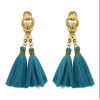 E-4074 6 Colors Bohemian Vintage Gold Tassel Earring Chain Dangle Long Earrings for Women Jewelry