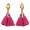 E-4074 6 Colors Bohemian Vintage Gold Tassel Earring Chain Dangle Long Earrings for Women Jewelry