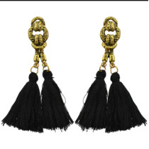E-4074 6 Colors Bohemian Vintage Gold Tassel Earring Chain Dangle Long Earrings for Women Jewelry