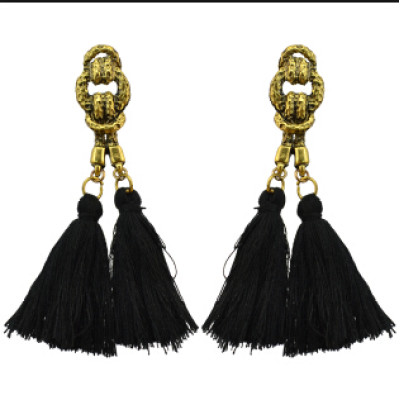 E-4074 6 Colors Bohemian Vintage Gold Tassel Earring Chain Dangle Long Earrings for Women Jewelry