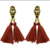E-4074 6 Colors Bohemian Vintage Gold Tassel Earring Chain Dangle Long Earrings for Women Jewelry
