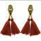 E-4074 6 Colors Bohemian Vintage Gold Tassel Earring Chain Dangle Long Earrings for Women Jewelry