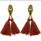 E-4074 6 Colors Bohemian Vintage Gold Tassel Earring Chain Dangle Long Earrings for Women Jewelry