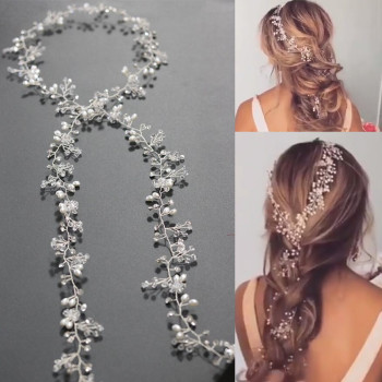 F-0403-E New Fashion  Charm Crystal Rhinestone Pearl  Hairband for Women Jewelry