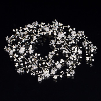 F-0403-E New Fashion  Charm Crystal Rhinestone Pearl  Hairband for Women Jewelry