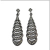 E-4071 Fashion New Arrived Black Shiny Diamante Crystal Teardrop Shape Dangle Drop Ear Charm Jewelry Earring