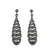 E-4071 Fashion New Arrived Black Shiny Diamante Crystal Teardrop Shape Dangle Drop Ear Charm Jewelry Earring