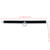 N-6762 Fashion Gothic Black Leather Silver Plated Round Pendant Choker Necklace for Women Jewelry