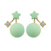 E-4073 5 Colors Fashion Stud Bead Star Crystal Alloy Earring for Women Jewelry