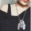 N-6764 3 Styles Punk Chain Necklace Leaf Pendants Eagle Claw Turquoise Beads Necklace for Women Men