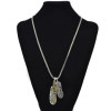 N-6764 3 Styles Punk Chain Necklace Leaf Pendants Eagle Claw Turquoise Beads Necklace for Women Men