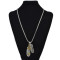 N-6764 3 Styles Punk Chain Necklace Leaf Pendants Eagle Claw Turquoise Beads Necklace for Women Men