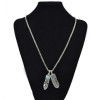 N-6764 3 Styles Punk Chain Necklace Leaf Pendants Eagle Claw Turquoise Beads Necklace for Women Men