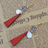 E-4076 Bohemian Vintage Gold Pendant Flower Wood Dangle Earrings for Women Jewelry