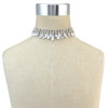 N-6768 2 Color Silver Gold plate Shiny Diamante Crystal Choker Necklace Boho Short Necklace For Charm Woman