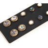 E-4078 2 STYLE 6 PAIRS /SET SHINY DIAMANTE PEARL ROUND SHAPE CRYSTAL STUD EARRINGS FOR CHARM WOMEN JEWELRY WHOLESALE