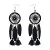 E-4082 New Arriva Bohemian  Feather Beads Tassels Long Drop Dangle Earrings For Women