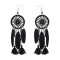 E-4082 New Arriva Bohemian  Feather Beads Tassels Long Drop Dangle Earrings For Women