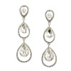 E-4083 New Luxury  Crystal Silver Plated Bridal Earrings Imitation Gemstone Jewelry Long Earrings for Women