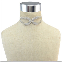 N-6777 Luxury Rhinestone Crystal Choker Statement Necklace Multilayer Wedding Beads Necklace Fashion Jewelry