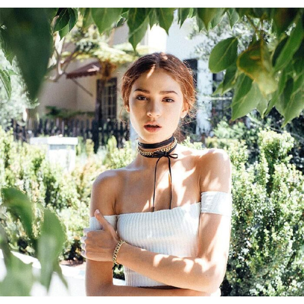 N-6775 new fashion  gold silver alloy long  black leather Necklace Collar Clavicle Chain