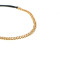 N-6775 new fashion  gold silver alloy long  black leather Necklace Collar Clavicle Chain