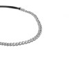 N-6775 new fashion  gold silver alloy long  black leather Necklace Collar Clavicle Chain