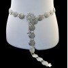 N-6772 Vintage Gold Silver Alloy Belly Chains for Women Carved Flower Dance Dress Belt Body Jewelry