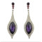 E-4087 5 Colors Luxury Women Zircon Crystal Drop Earring Silver Plated Teardrop Shape Party Earrings Birthday Gift
