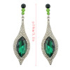 E-4087 5 Colors Luxury Women Zircon Crystal Drop Earring Silver Plated Teardrop Shape Party Earrings Birthday Gift