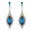 E-4087 5 Colors Luxury Women Zircon Crystal Drop Earring Silver Plated Teardrop Shape Party Earrings Birthday Gift