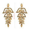 E-4088 New Luxury  Crystal Silver Plated Bridal Earrings Imitation Gemstone Jewelry Long Earrings for Women