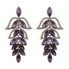 E-4088 New Luxury  Crystal Silver Plated Bridal Earrings Imitation Gemstone Jewelry Long Earrings for Women