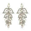 E-4088 New Luxury  Crystal Silver Plated Bridal Earrings Imitation Gemstone Jewelry Long Earrings for Women