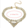 N-6791 New Fashion Gold Silver Plated Clear Crystal Rhinestone Necklace Women Bohemian Choker Statement Necklaces