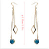 E-4092 2 color Fashion Gold Plated Tassel Earring Beads Chain Dangle Long Earrings for Women Jewelry