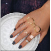 R-1443 5pcs/set 2 Colors Bohemian Vintage Gold Silver Plated Crystal Rhinestone Finger Midi Knuckle Ring For Women Rings Jewelry