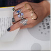 R-1443 5pcs/set 2 Colors Bohemian Vintage Gold Silver Plated Crystal Rhinestone Finger Midi Knuckle Ring For Women Rings Jewelry